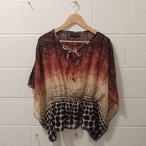 Color of India Flowy Sheer boho Hippie Top Shirt